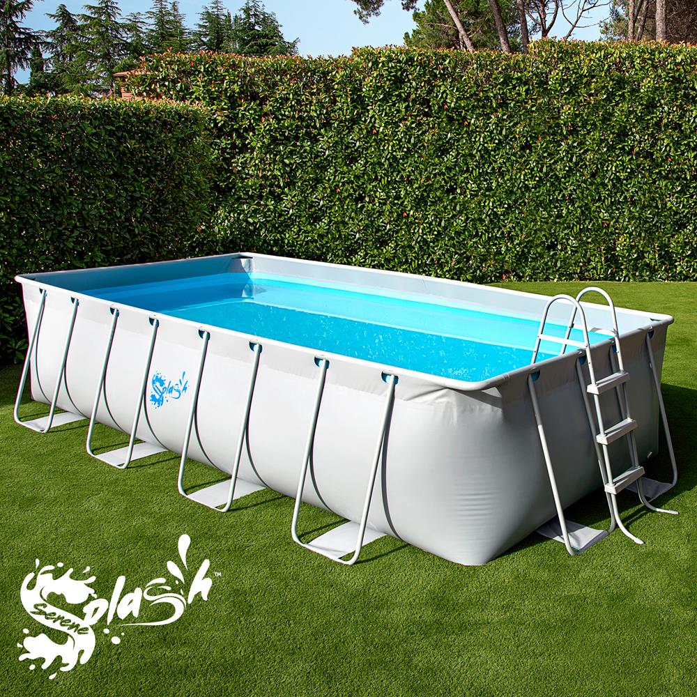 Rectangular Metal Frame Pool Set - Above Ground Swimming Pool, Fast Setup And Durable, Garden Backyard Lawn And Courtyard