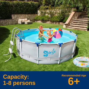 Round Metal Frame Pool Set - Above Ground Swimming Pool, Fast Setup And Durable, Garden Backyard Lawn And Courtyard