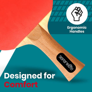 Ping Pong Paddle Set - 4 Wood Ping Pong Paddles, 8 Tournament Table Tennis Balls And Paddle Case