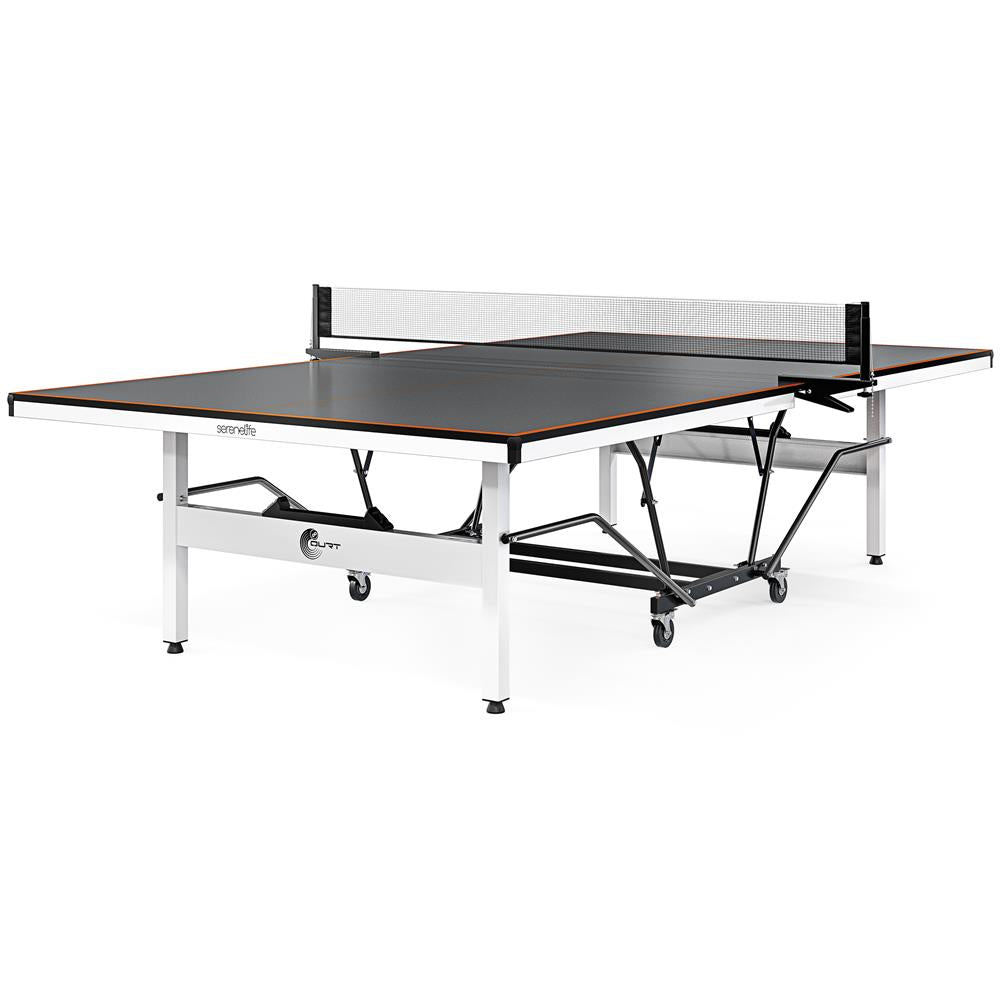 Indoor Table Tennis Table - Durable MDF, Foldable, Matte Grey Finish