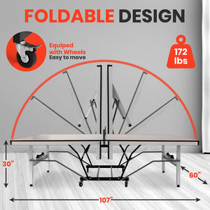 Indoor Table Tennis Table - Durable MDF, Foldable, Matte Grey Finish