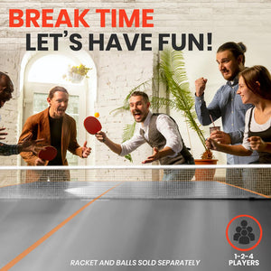 Indoor Table Tennis Table - Durable MDF, Foldable, Matte Grey Finish