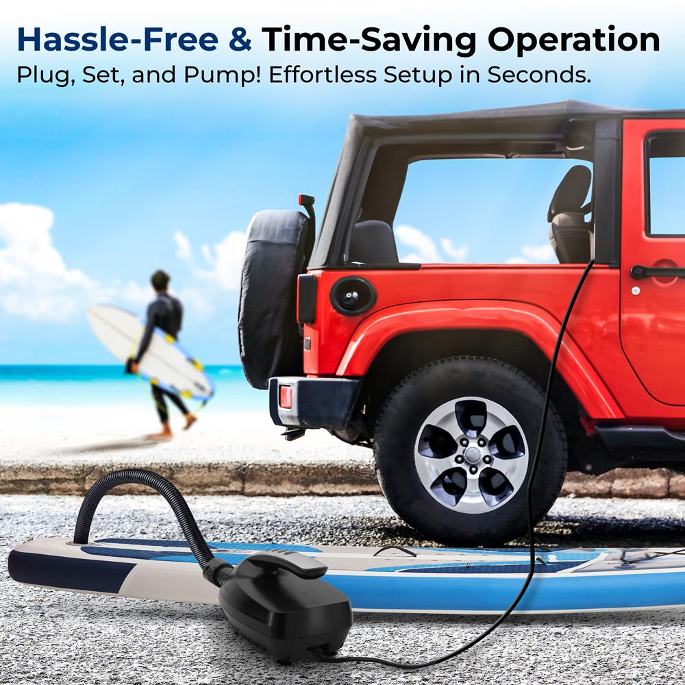 Inflatable Paddle Board Pump 20PSI High Pressure 12V DC Electric Air Pump