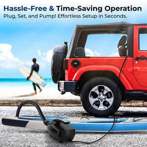 Inflatable Paddle Board Pump 20PSI High Pressure 12V DC Electric Air Pump