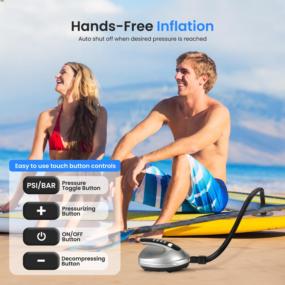 Electric Air Pump Compressor / Inflator (For Sup (Stand Up Paddle-Boards & Water Sport Pool Inflatables)