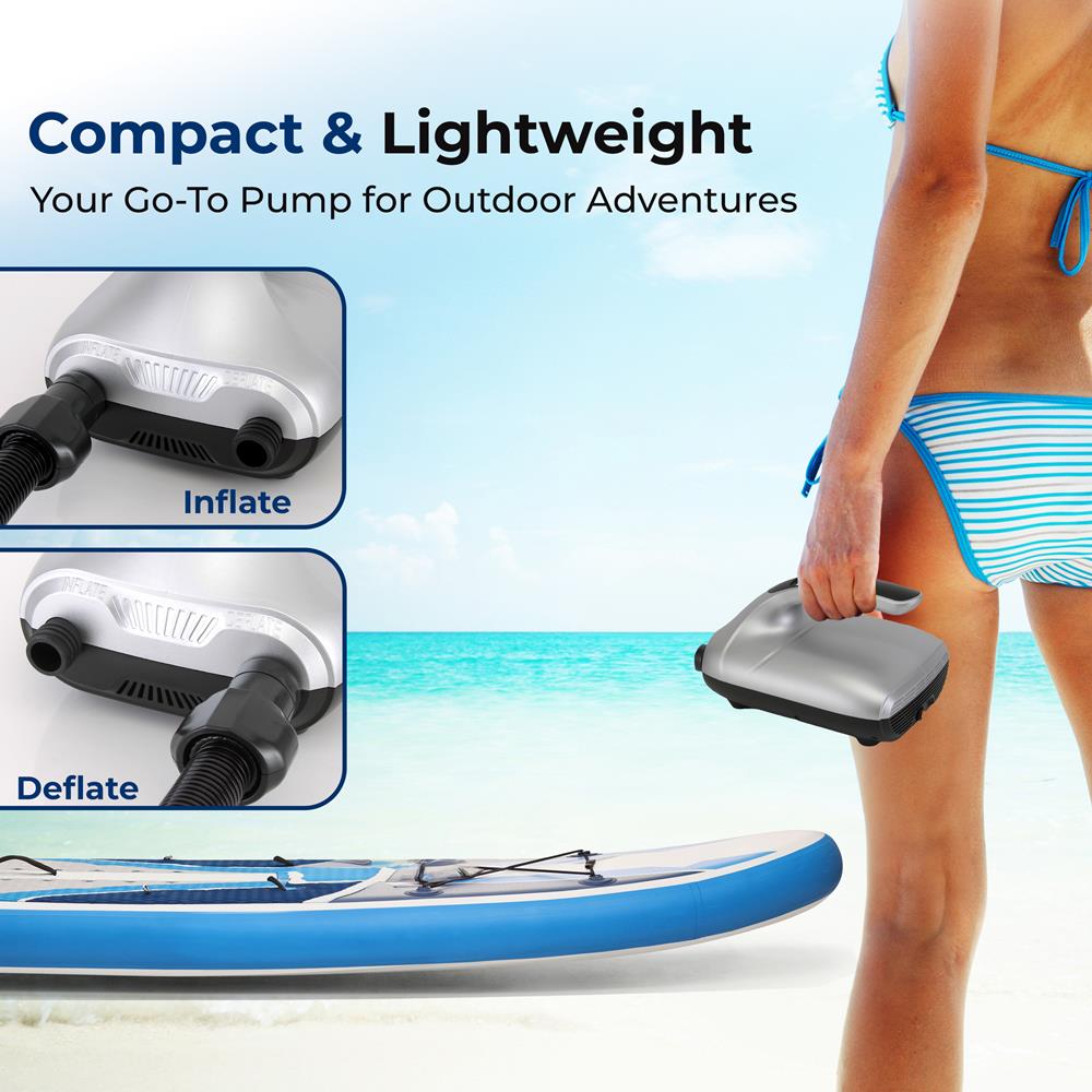 Electric Paddle Board Pump - Fast Inflation, 20 PSI, LCD Display