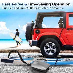 Electric Paddle Board Pump - Fast Inflation, 20 PSI, LCD Display