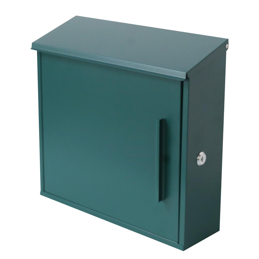 Outdoor Locking Mailbox, Secure Galvanized Steel, Easy Install, Green