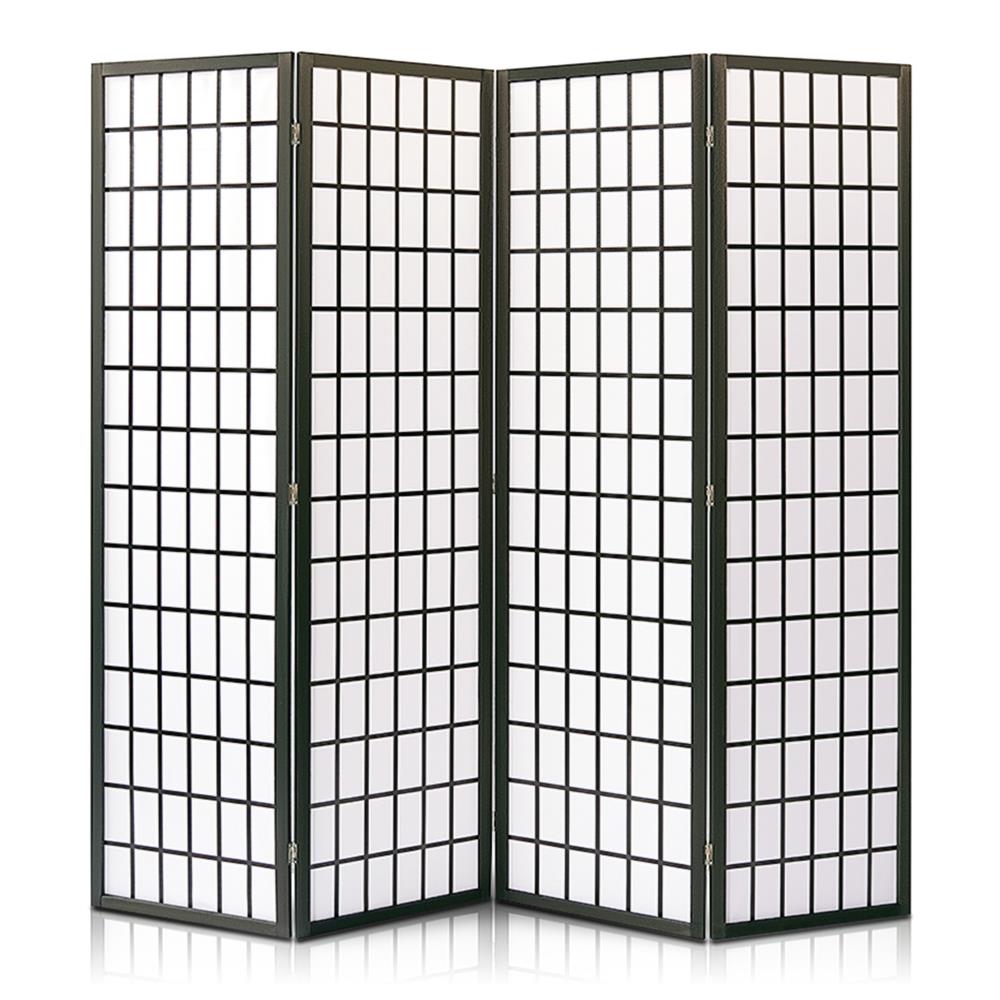 Indoor Decorative 4-Panel Screen - Freestanding Wide Room Divider, Classic Japanese-Inspired Room Divider