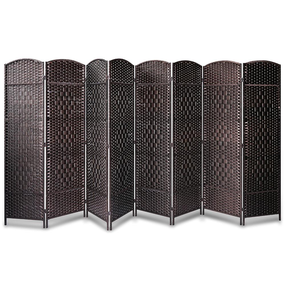 Indoor Decorative 8-Panel Screen - Freestanding Wide Room Divider, Double Side Woven Fiber Divider, Better Privacy Screen