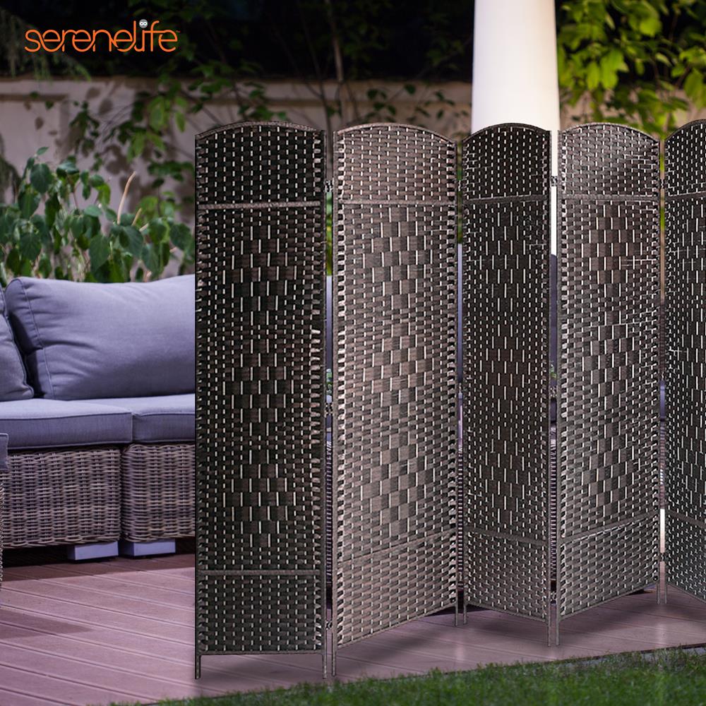 Indoor Decorative 8-Panel Screen - Freestanding Wide Room Divider, Double Side Woven Fiber Divider, Better Privacy Screen