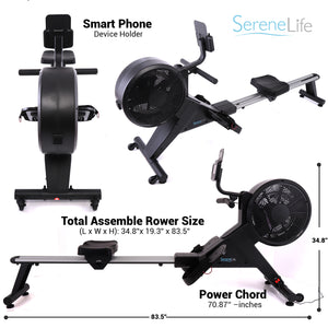 Smart Rowing Machine - Sports Training Row Machine With Smartphone Fitness Monitoring App, Portable Folding Style