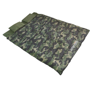 Double Sleeping Bag w/ 2 Pillows, Waterproof, Lightweight, Camouflage