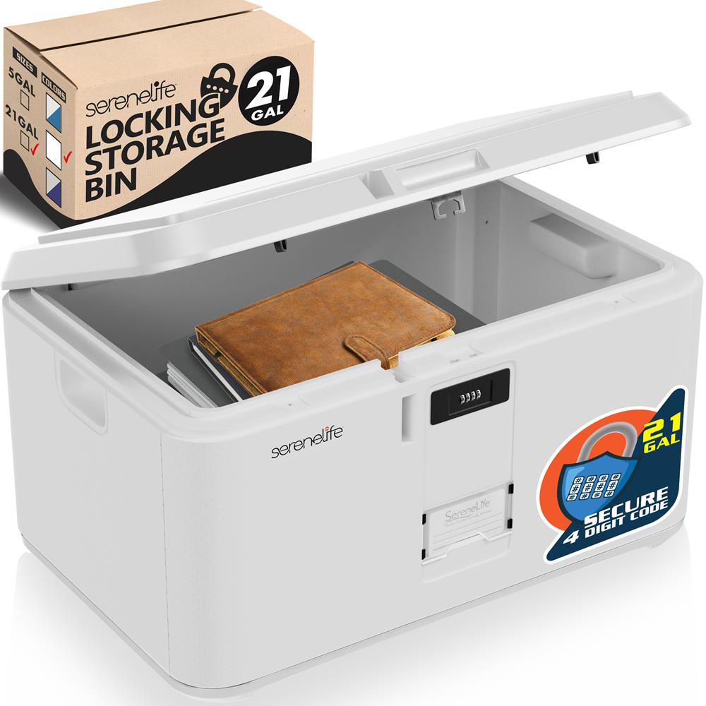 Locking Storage Container Bin - Safety & Security Storage Box, 21