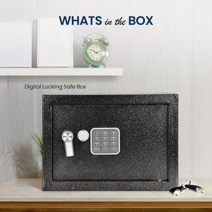 Electronic Home Safe - Digital Locking Safe Box With Mechanical Override, Includes Keys