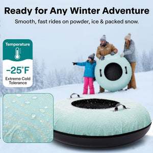 Serenelife 40'' Inflatable Snow Tube For Winter Sports – Durable, Easy-To-Inflate Snow Sled For Kids & Adults (Blue)
