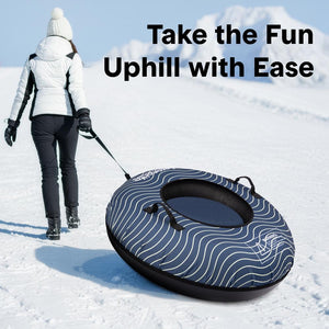 Serenelife 40'' Inflatable Snow Tube For Winter Sports – Durable, Easy-To-Inflate Snow Sled For Kids & Adults  (Navy Blue)