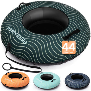 Serenelife 44'' Inflatable Snow Tube For Winter Sports – Durable, Easy-To-Inflate Snow Sled For Kids & Adults (Green)