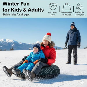 Serenelife 44'' Inflatable Snow Tube For Winter Sports – Durable, Easy-To-Inflate Snow Sled For Kids & Adults (Green)