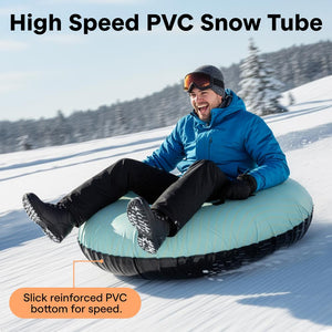 Serenelife 48'' Inflatable Snow Tube For Winter Sports – Durable, Easy-To-Inflate Snow Sled For Kids & Adults (Blue)