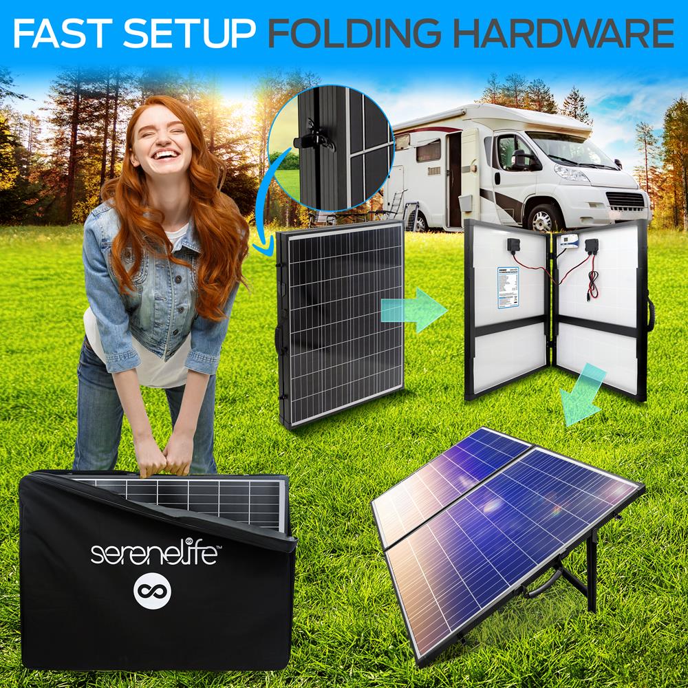 1 Pc. Portable Mono Solar Panel Starter Kit - 200W Off-Grid Solar Panel Briefcase With 20A Pwm Controller With Lcd Screen