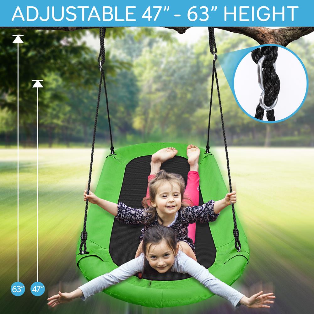 Heavy-Duty Oval Swing - Sturdy And Durable Swing For Indoor And Outdoor Use (Green)