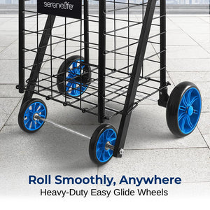 Kids Collapsible Utility Cart - Compact Folding, Easily Collapsible And Portable To Save Space, Lightweight Trolley With Rolling Swivel Wheels