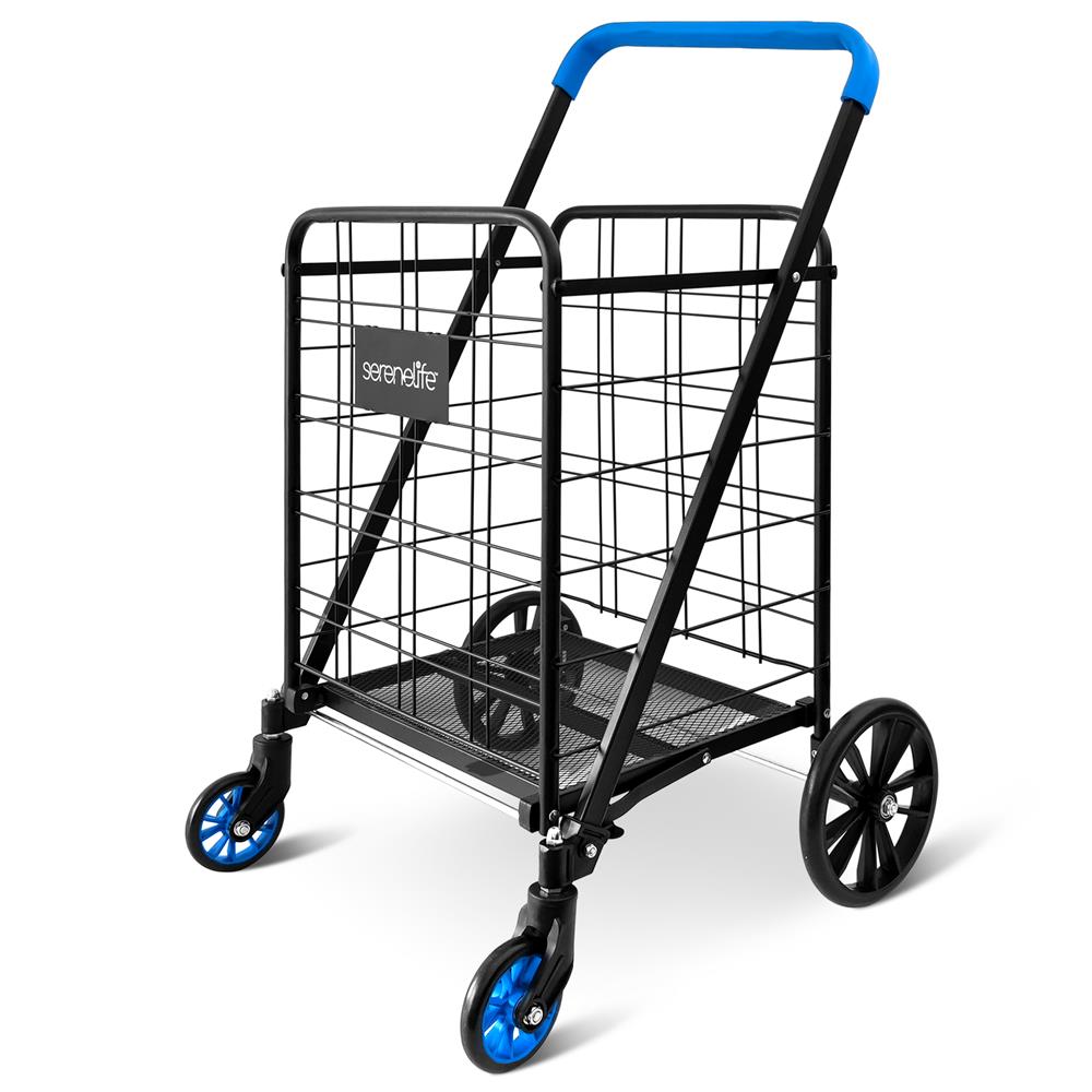 Collapsible Utility Cart - Compact Folding, Easily Collapsible And Portable To Save Space, Lightweight Trolley With Rolling Swivel Wheels