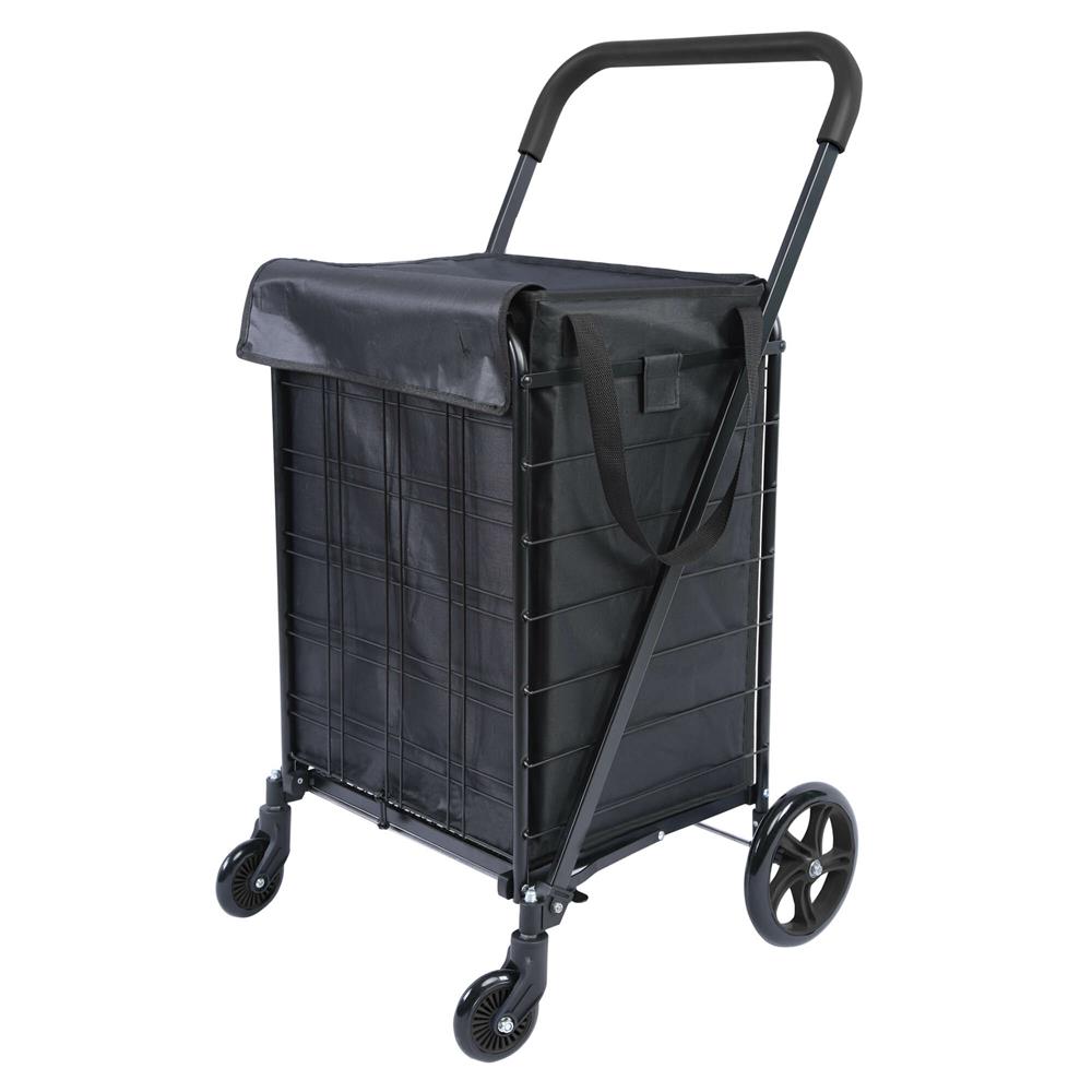 Folding Utility Cart 110lb Capacity 360° Swivel Wheels Weatherproof
