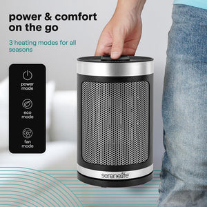 Indoor Electric Heater With Wi-Fi Function,Thermostat, Remote, Digital Display, 12H Timer, 3 Heating Modes, Fast & Safe Ptc Ceramic Heating (Black)