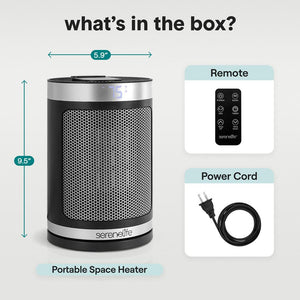 Indoor Electric Heater With Wi-Fi Function,Thermostat, Remote, Digital Display, 12H Timer, 3 Heating Modes, Fast & Safe Ptc Ceramic Heating (Black)