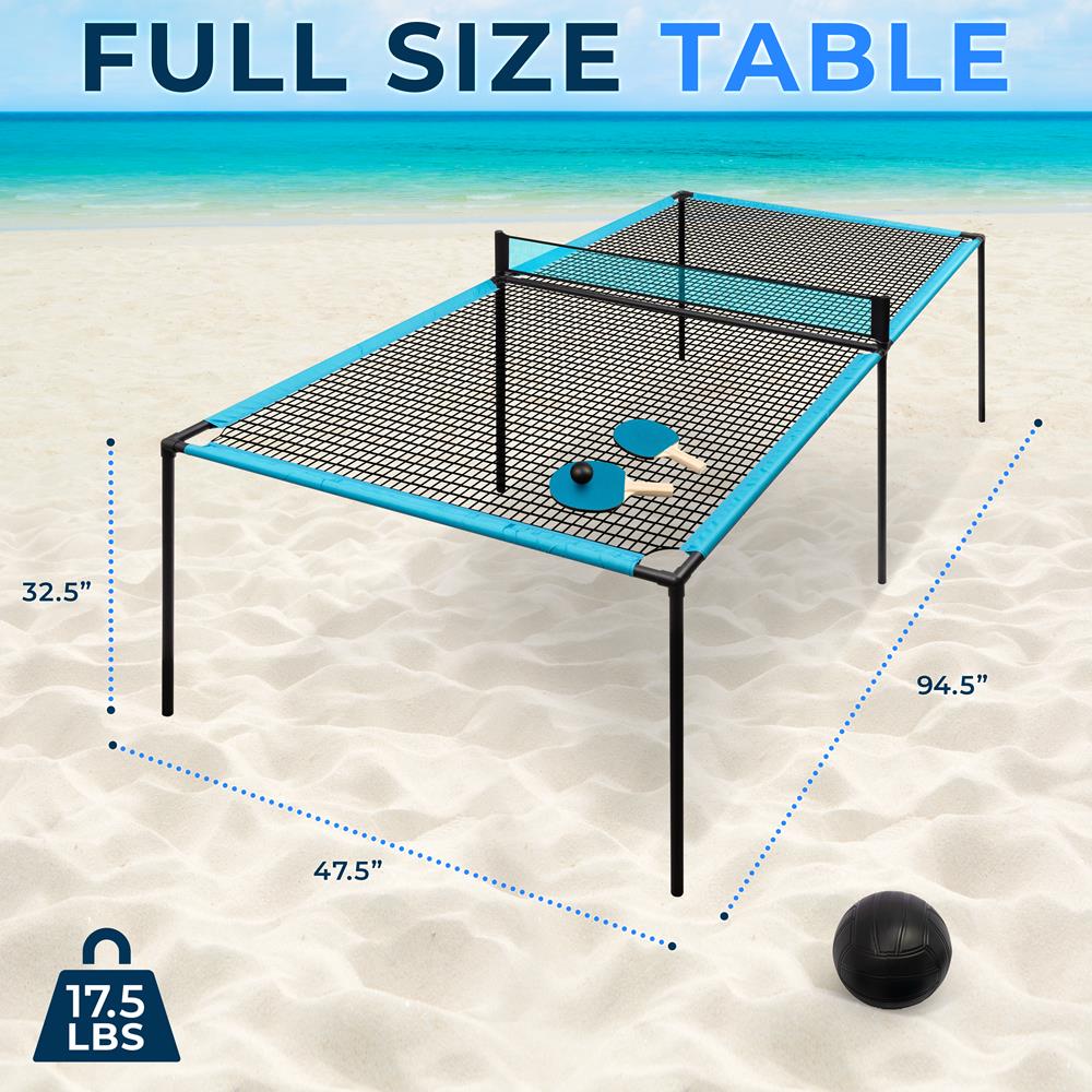 Portable Slam Pong Set With Height Adjustable Table Feet, Includes Accessory Kit Suitable For Players Of All Ages And Skill Levels