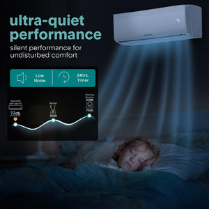 24000 Btu Indoor And Outdoor Mini Split Ac Unit Kit – 230V Smart Cooling & Heating Mini Split Ac With Wifi, Includes Installation Kit, Perfect For Bedrooms, Living Spaces, And Offices