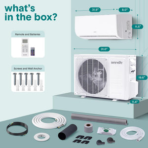 24000 Btu Indoor And Outdoor Mini Split Ac Unit Kit – 230V Smart Cooling & Heating Mini Split Ac With Wifi, Includes Installation Kit, Perfect For Bedrooms, Living Spaces, And Offices