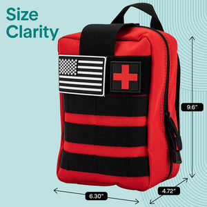Serenelife Emergency First Aid And Survival Kit - Advanced Medical Supplies, Trauma Care Essentials, Outdoor Survival Gear, And Essential Tools For Home, Vehicle, Travel, Camping, And Disaster Preparedness (Red)
