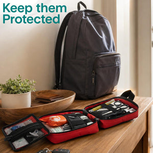 Serenelife Emergency First Aid And Survival Kit - Advanced Medical Supplies, Trauma Care Essentials, Outdoor Survival Gear, And Essential Tools For Home, Vehicle, Travel, Camping, And Disaster Preparedness (Red)