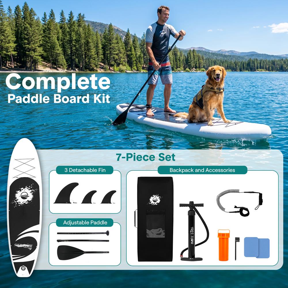 Inflatable Paddle Board, Stable Design, 3 Fins, Non-Slip Deck, 10'6"