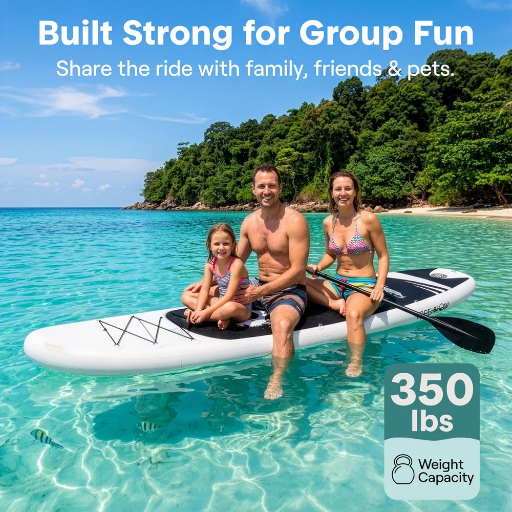 Inflatable Paddle Board - Stable Non-Slip Deck, 10'10", Easy Storage