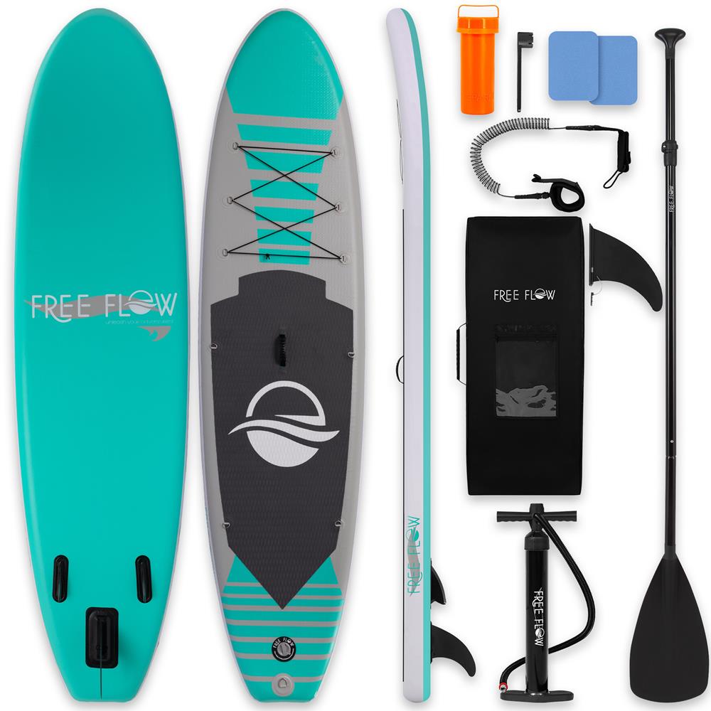 Inflatable Paddle Board, Stable Design, Non-Slip EVA Deck Pad, Teal