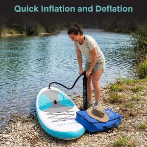 Inflatable Paddle Board, Stable Design, Non-Slip EVA Deck Pad, Blue