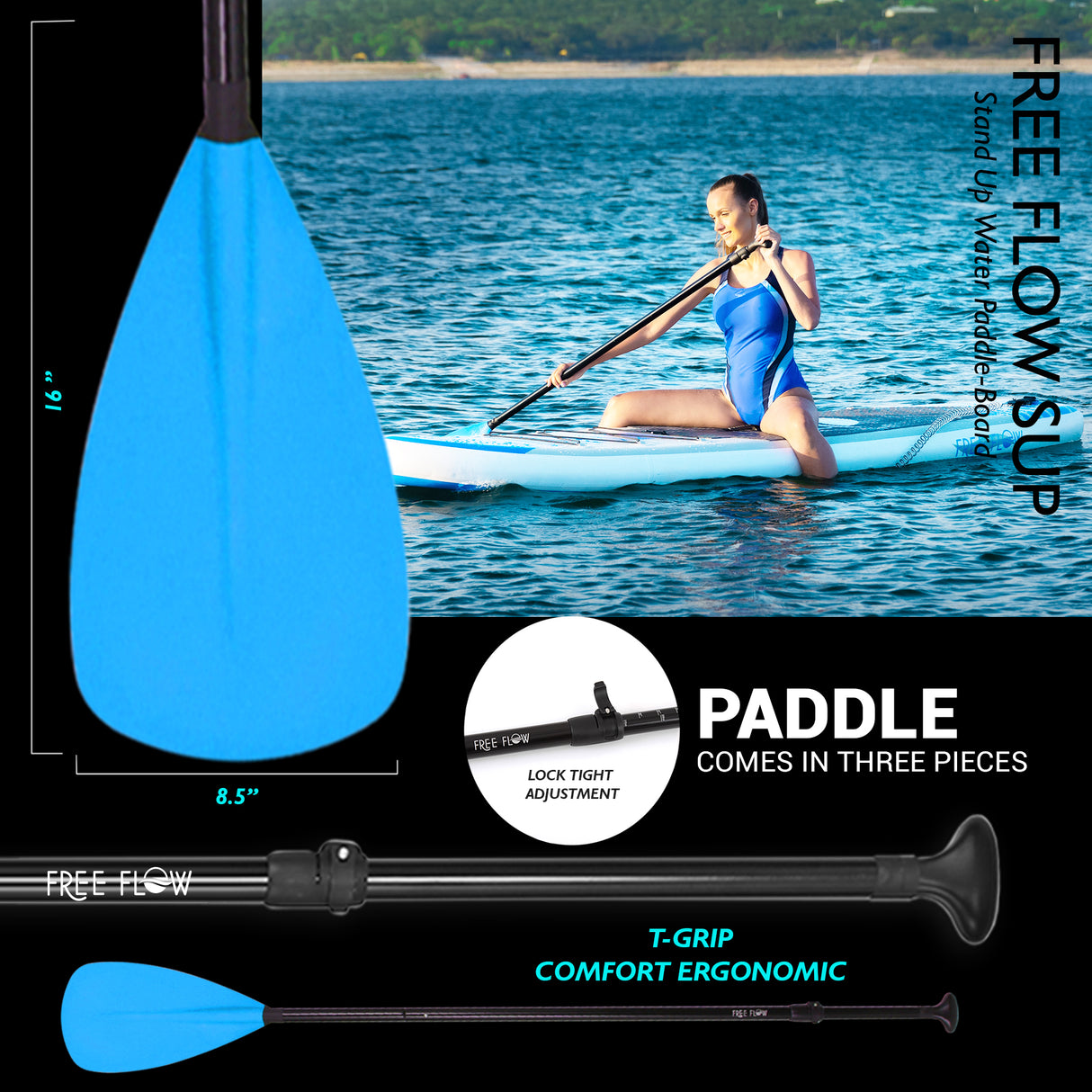 Free-Flow Inflatable Sup - Stand Up Water Paddle-Board