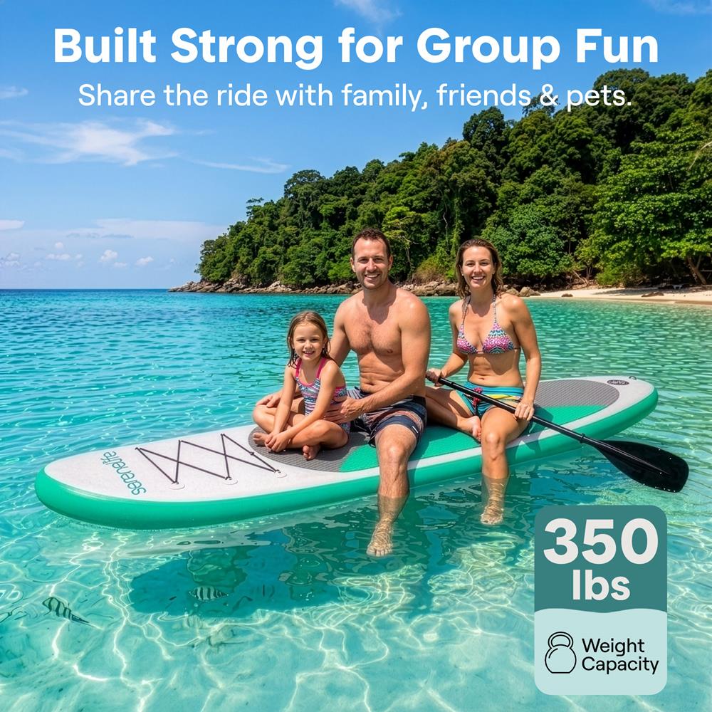 Free-Flow Welded Inflatable Stand-Up Paddle-Board With Double-Action Hand Pump, 3-Shaft Aluminum Paddle, Leash, Fin, Repair Kit And Backpack (Black)