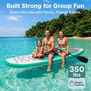 Free-Flow Welded Inflatable Stand-Up Paddle-Board With Double-Action Hand Pump, 3-Shaft Aluminum Paddle, Leash, Fin, Repair Kit And Backpack (Black)
