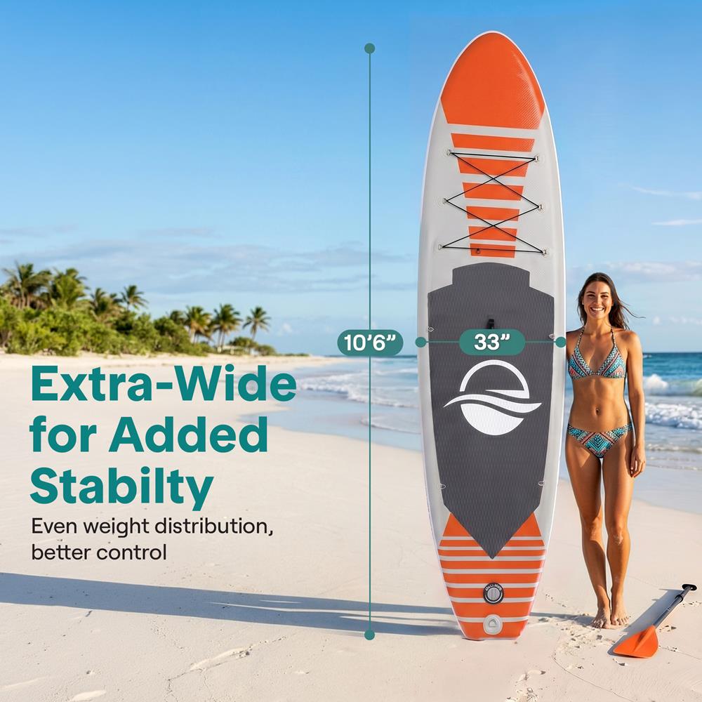 Inflatable Paddle Board, Stable Design, Non-Slip EVA Deck, Blue