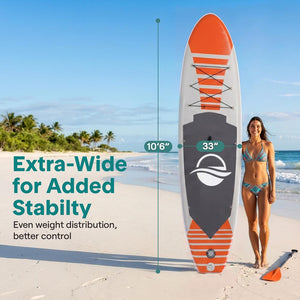 Inflatable Paddle Board, Stable Design, Non-Slip EVA Deck, Blue