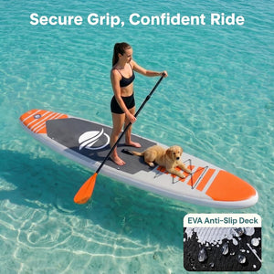 Inflatable Paddle Board, Stable Design, Non-Slip EVA Deck, Blue