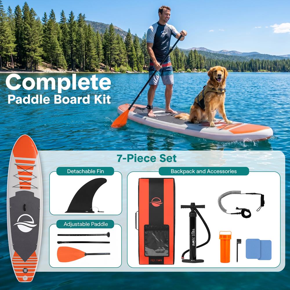 Inflatable Paddle Board, Stable Design, Non-Slip EVA Deck, Blue