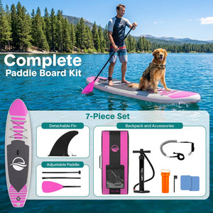 Inflatable Paddle Board - Stable Non-Slip Deck, 10'6", PVC, 350 lbs Capacity