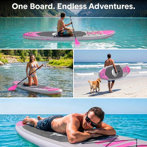 Inflatable Paddle Board - Stable Non-Slip Deck, 10'6", PVC, 350 lbs Capacity