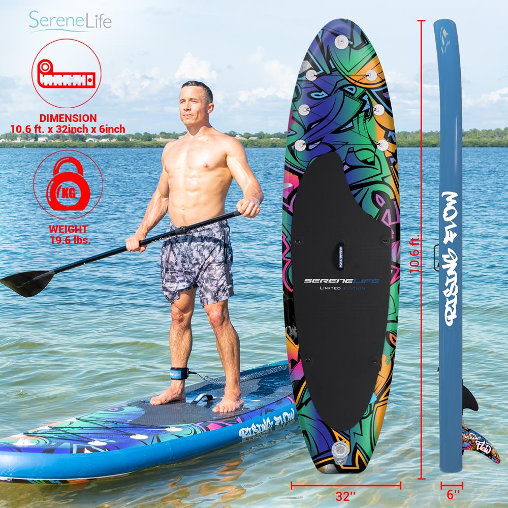 Rising Flow Paddleboard Sup - Stand Up Water Paddle-Board W/ Waterproof Mobile Phone Case (10’6”)